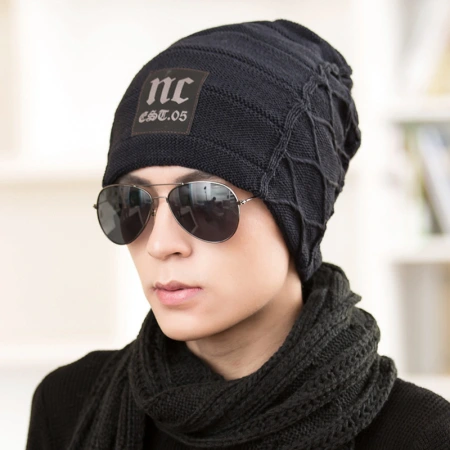 Autumn and winter Korean-style pullover hats, outdoor men's knitted hats, thickened and fleece, warm and ear-protecting, cycling woolen hats Autumn and winter Korean-style pullover hats, outdoor men's knitted hats, thickened and fleece, warm and ear-protecting, cycling woolen hats